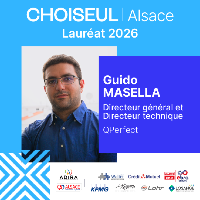 Choiseul Alsace 2026 laureate card for Guido Masella, Managing Director and CTO of QPerfect.